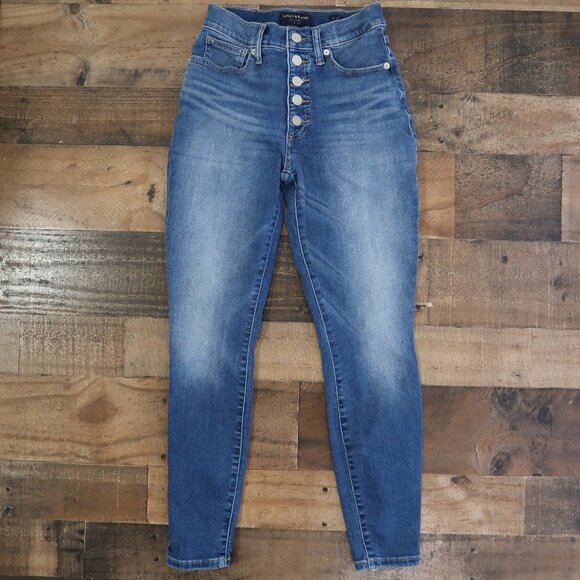 Lucky Brand Bridgette High Rise Skinny Ankle Jeans Button Fly Women's Size 4/27 - Picture 1 of 7